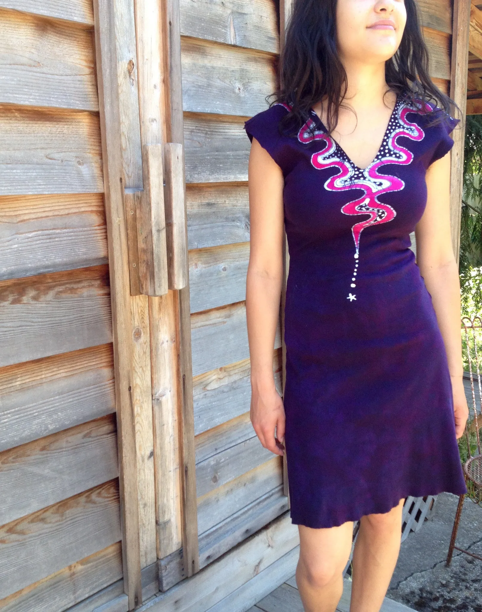 Sweet Reminder Pink and Navy Batik Dress