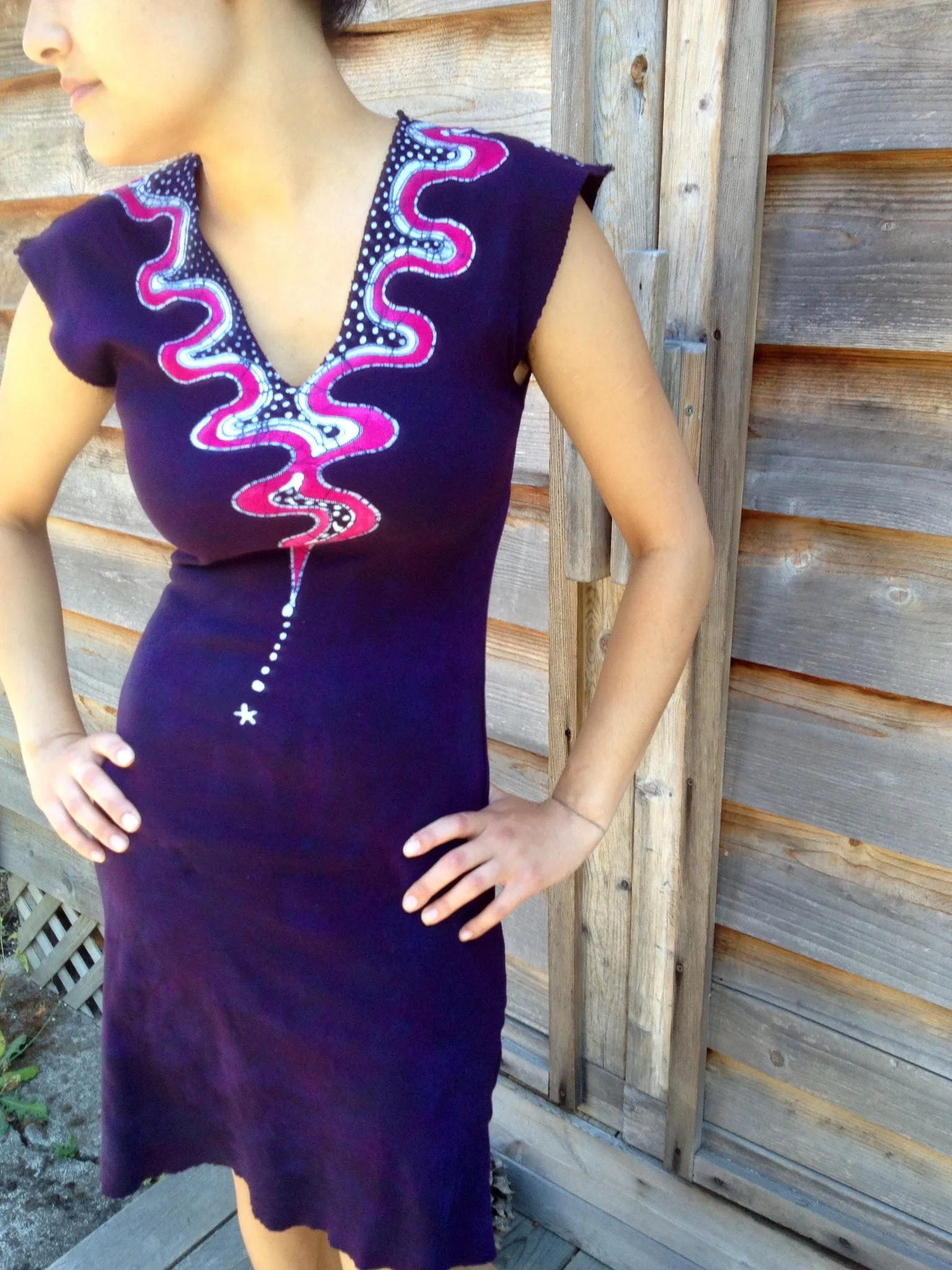 Sweet Reminder Pink and Navy Batik Dress