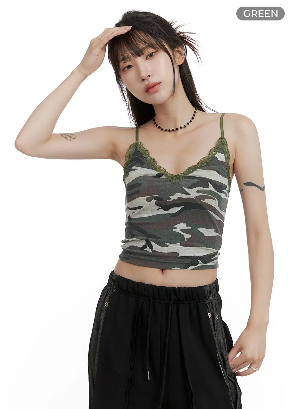 Sweetheart Lace Camo Cami Top CL424