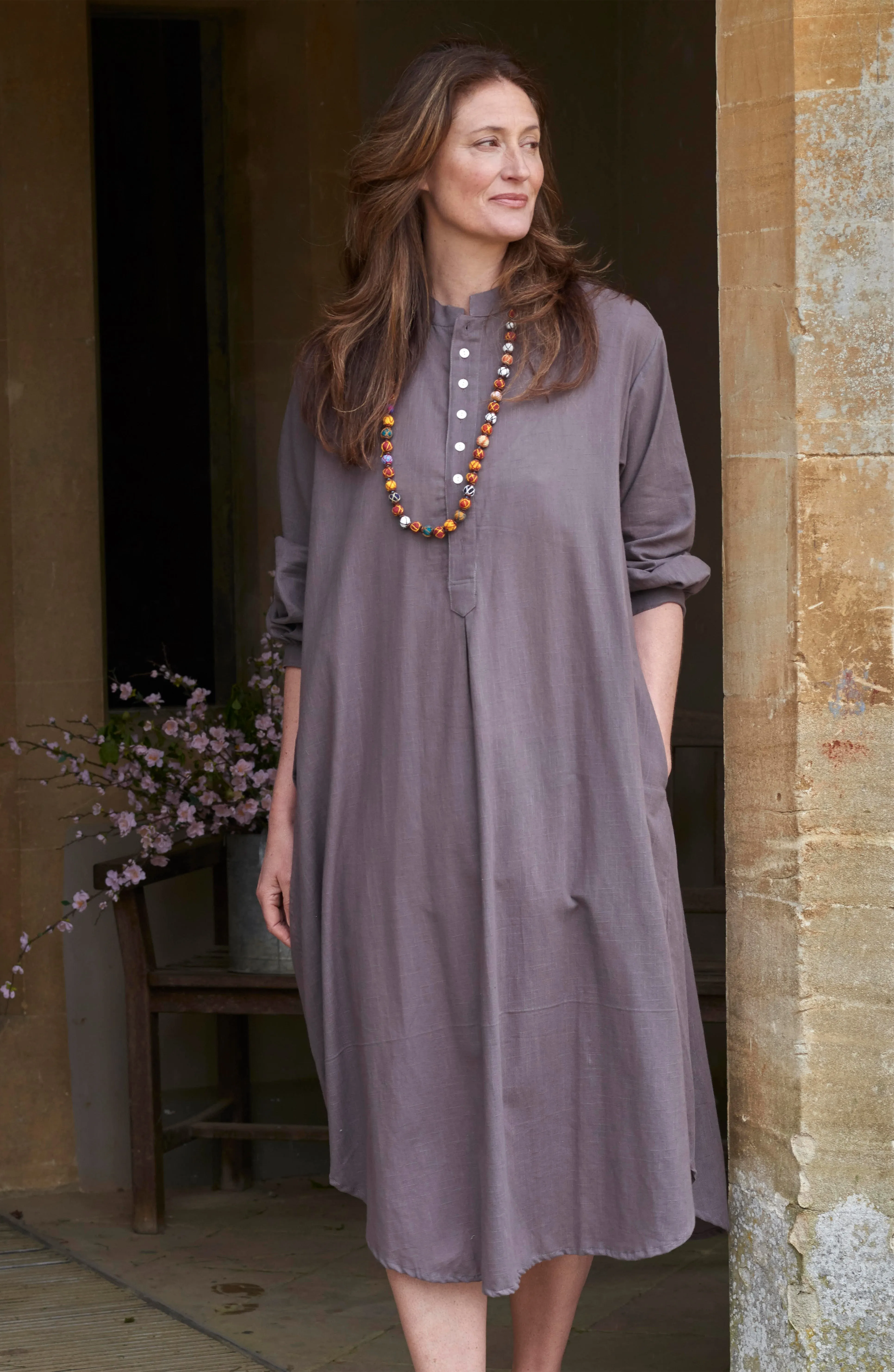 'Talia' Slub Cotton Shirtdress