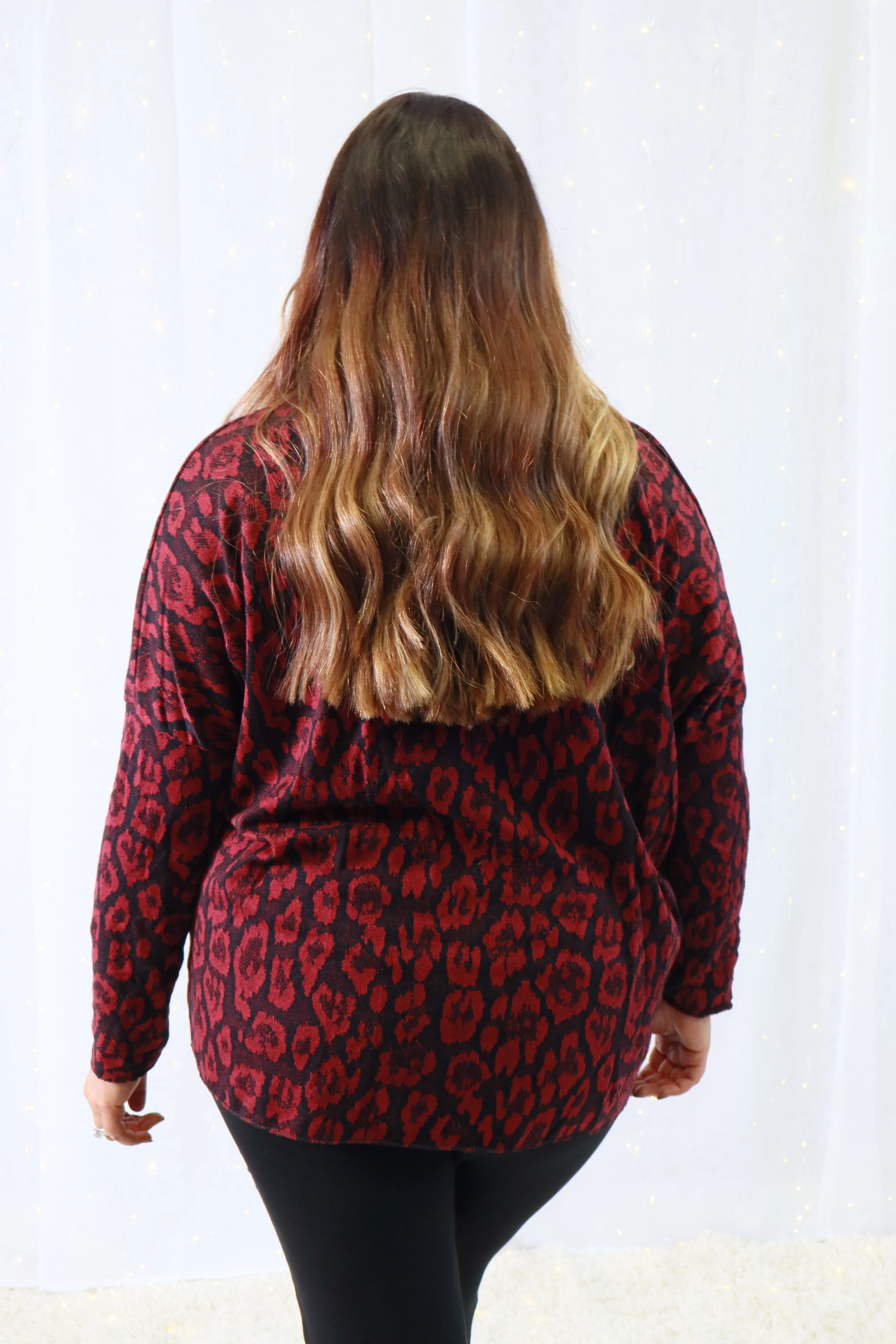 Tanya Leopard Print Top in Wine