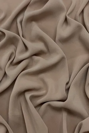 Taupe Triacetate Lightweight Matte Crepe