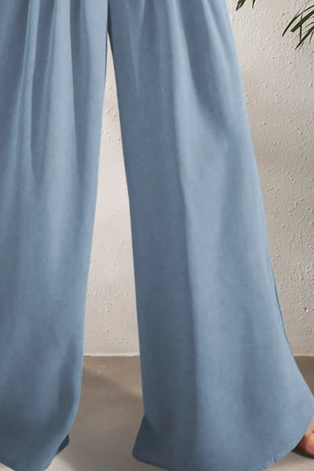 TEEK - High Waist Wide Leg Pleated Pants