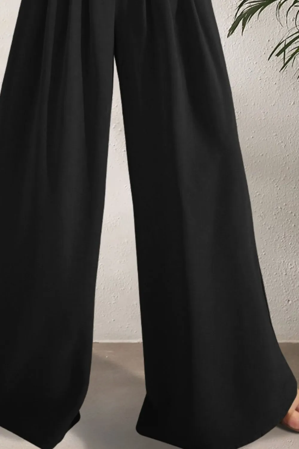 TEEK - High Waist Wide Leg Pleated Pants