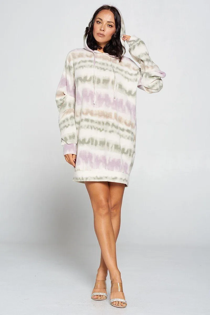 Terry Brushed Print Sweater Dress