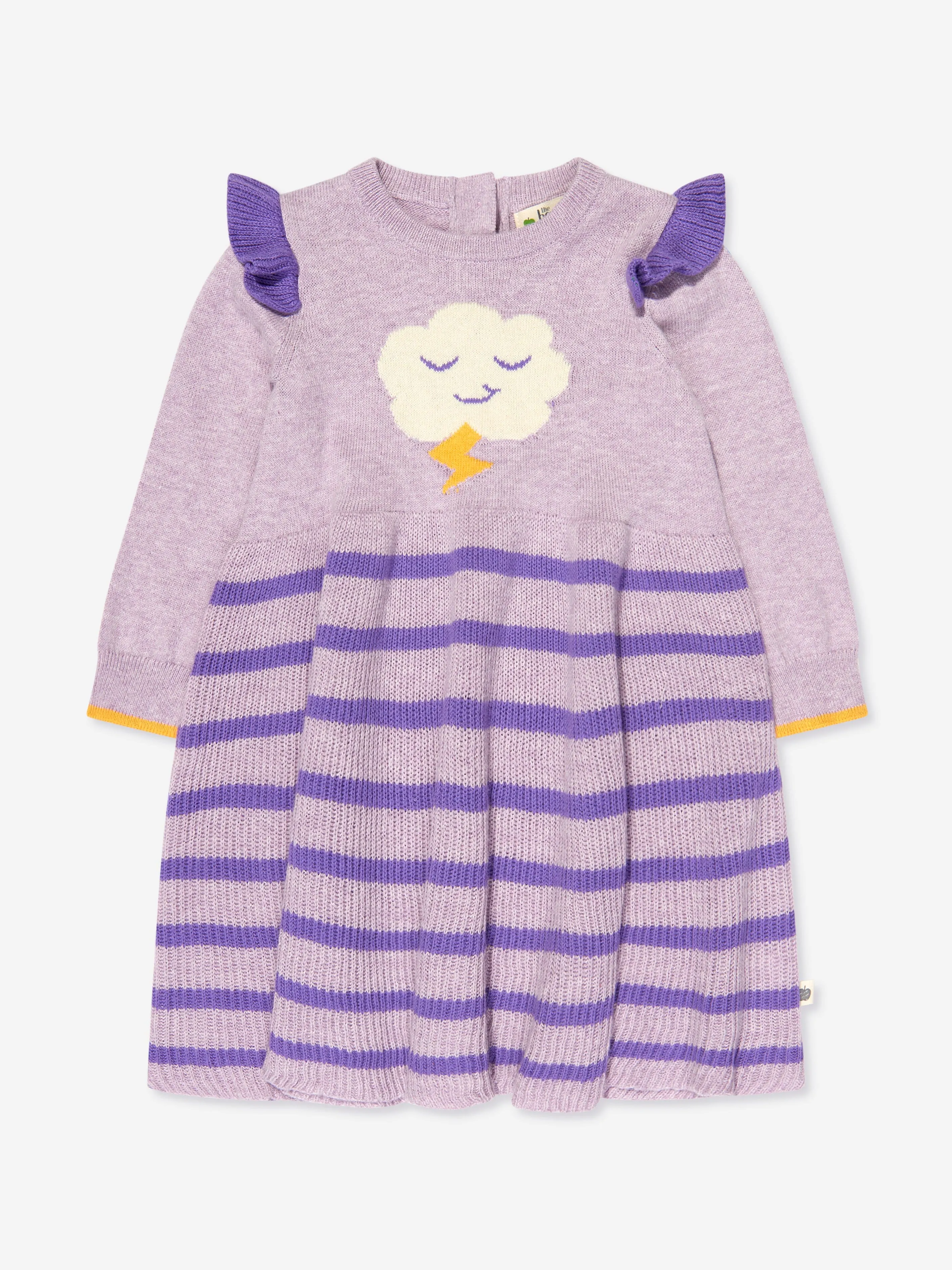 The Bonnie Mob Girls Knited Cloud Dress in Purple