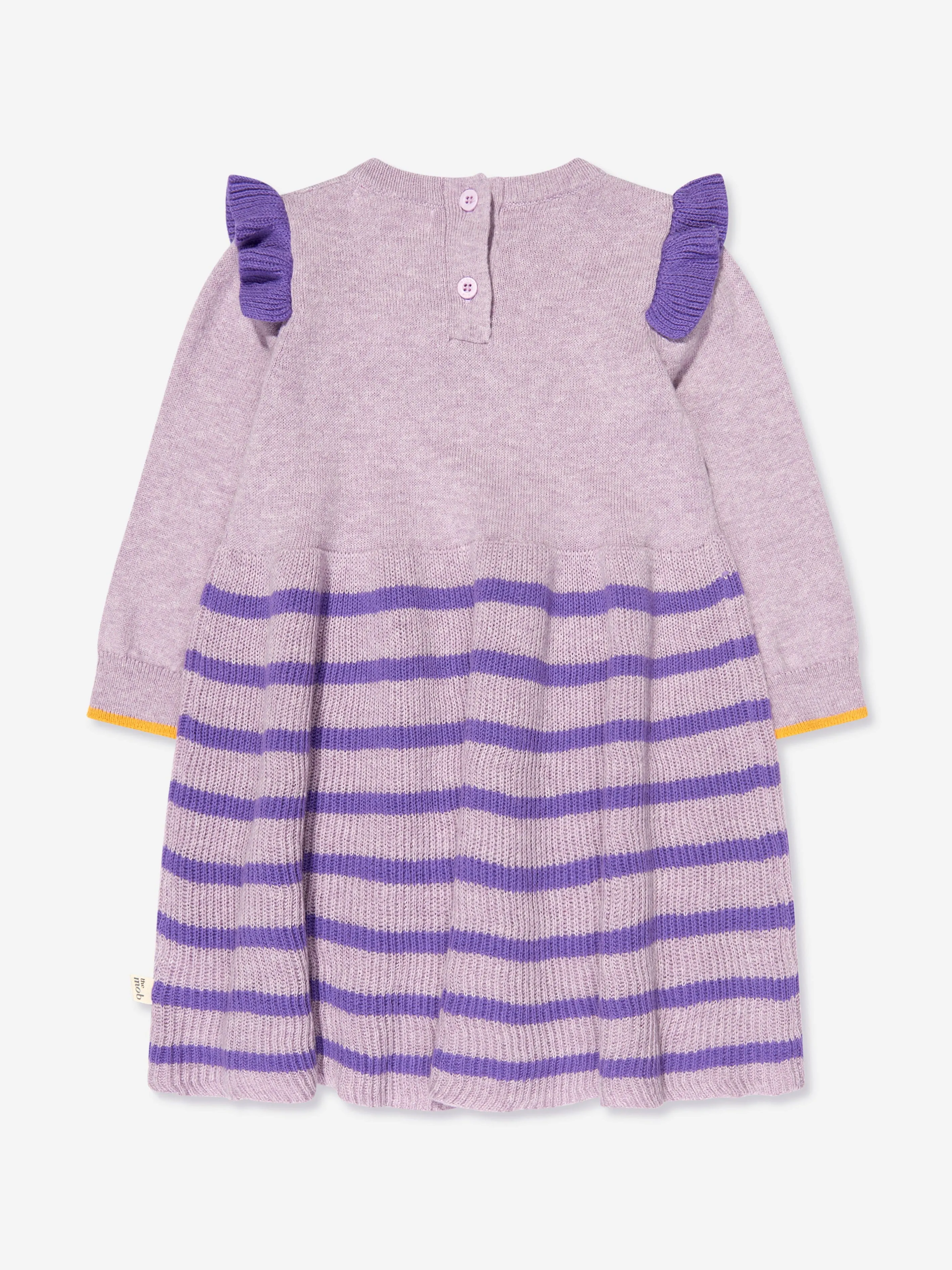 The Bonnie Mob Girls Knited Cloud Dress in Purple