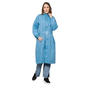 THE CLOWNFISH Raincoats for Women Rain Coat for Women Longcoat Raincoat for Ladies Waterproof Reversible Double Layer. Aquashield Series Skyblue Large