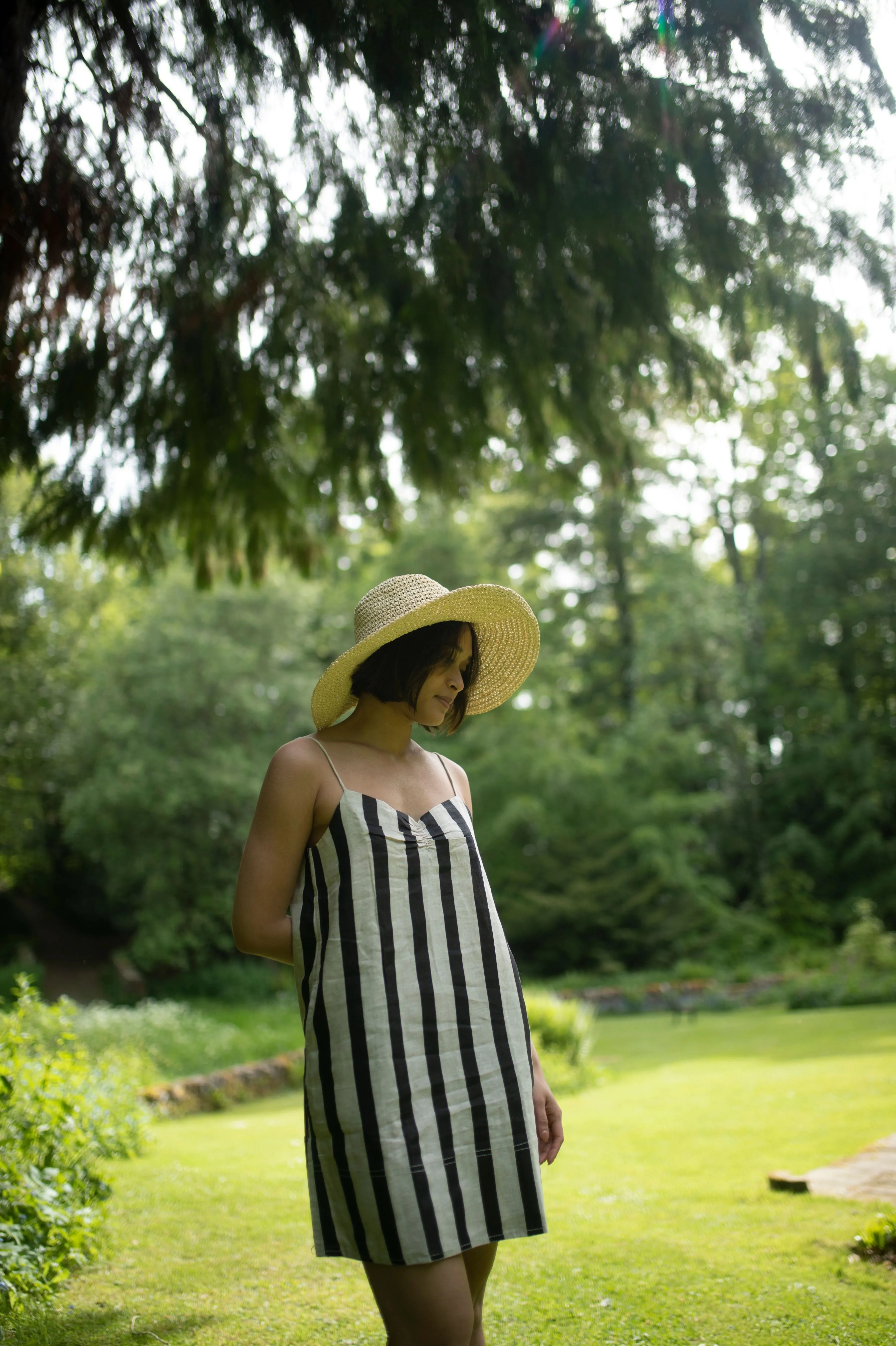 The Terra Tribe Black Stripes California Slip Dress