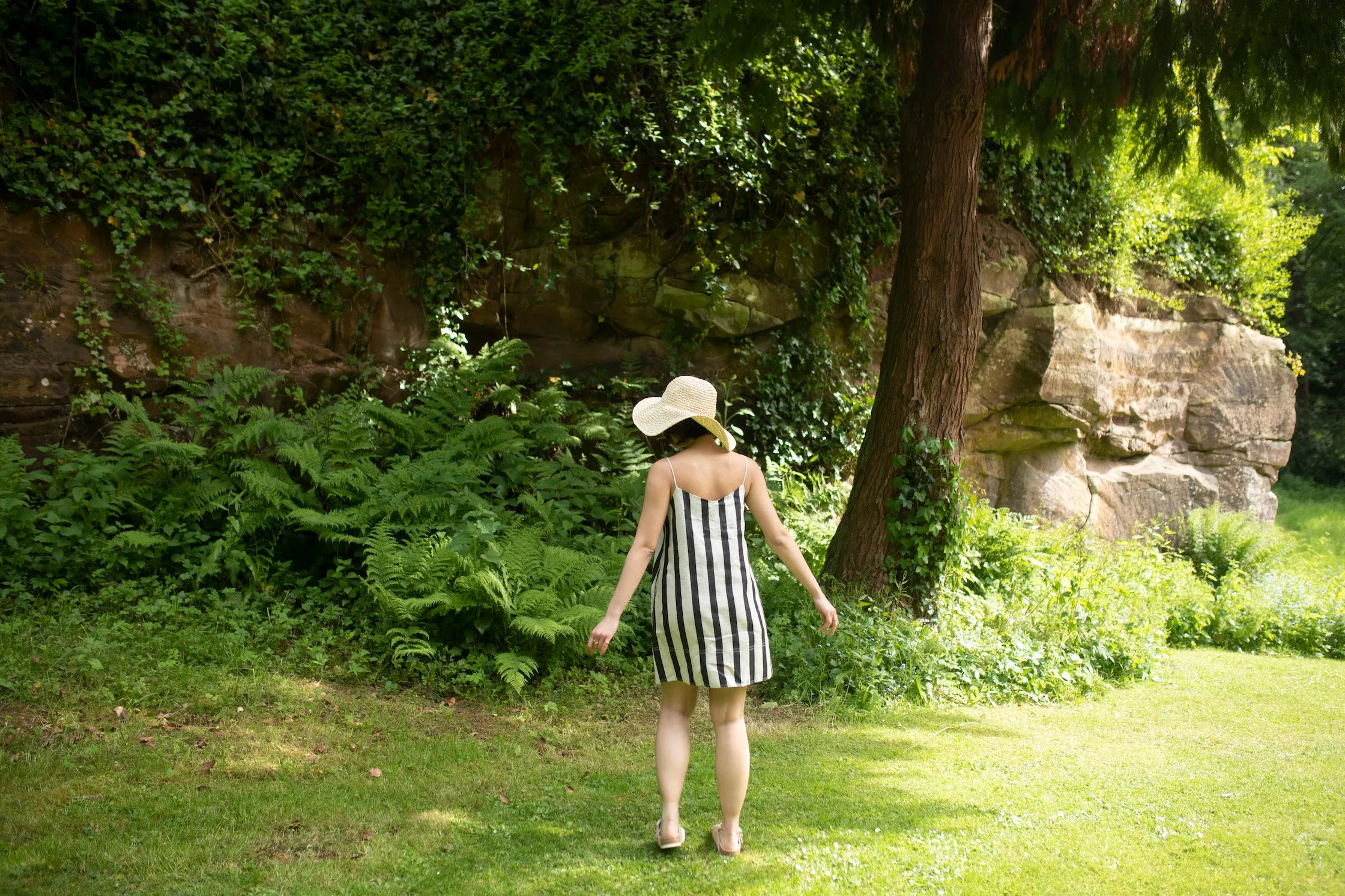 The Terra Tribe Black Stripes California Slip Dress