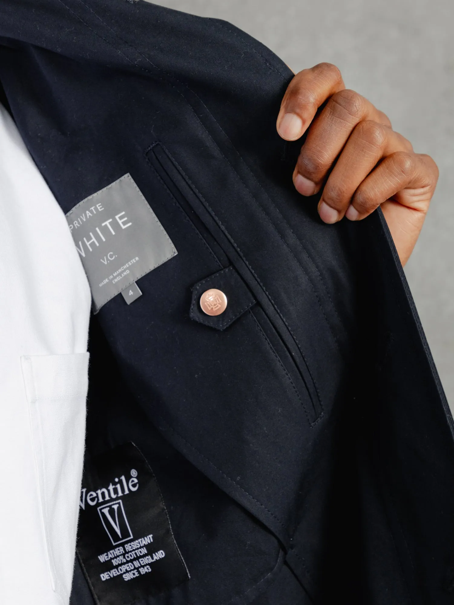 The Ventile® Raglan Raincoat - Ink