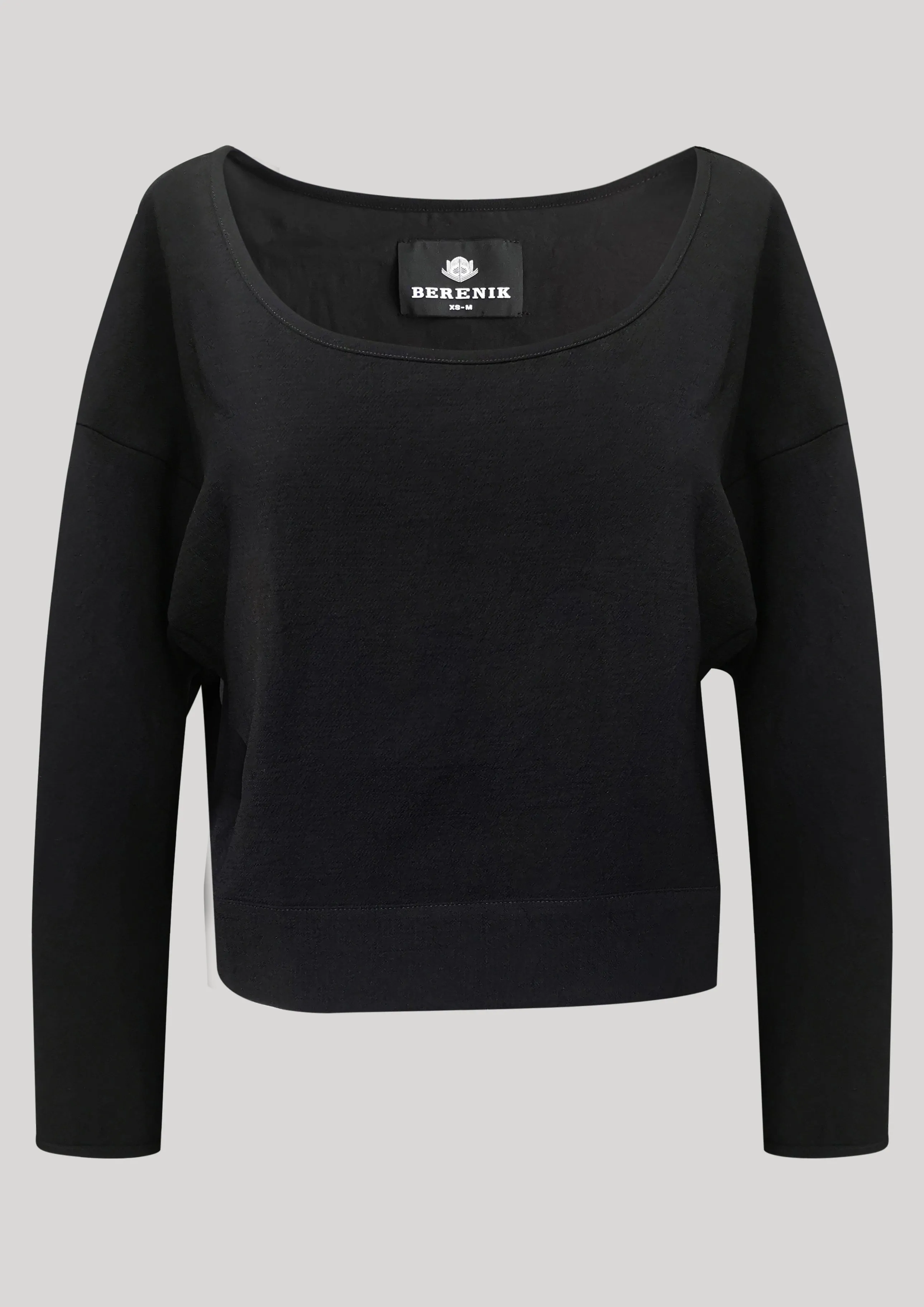 TOP LONG SLEEVES BLACK PLAIN ALL SEASON - VINTAGE CREPE black