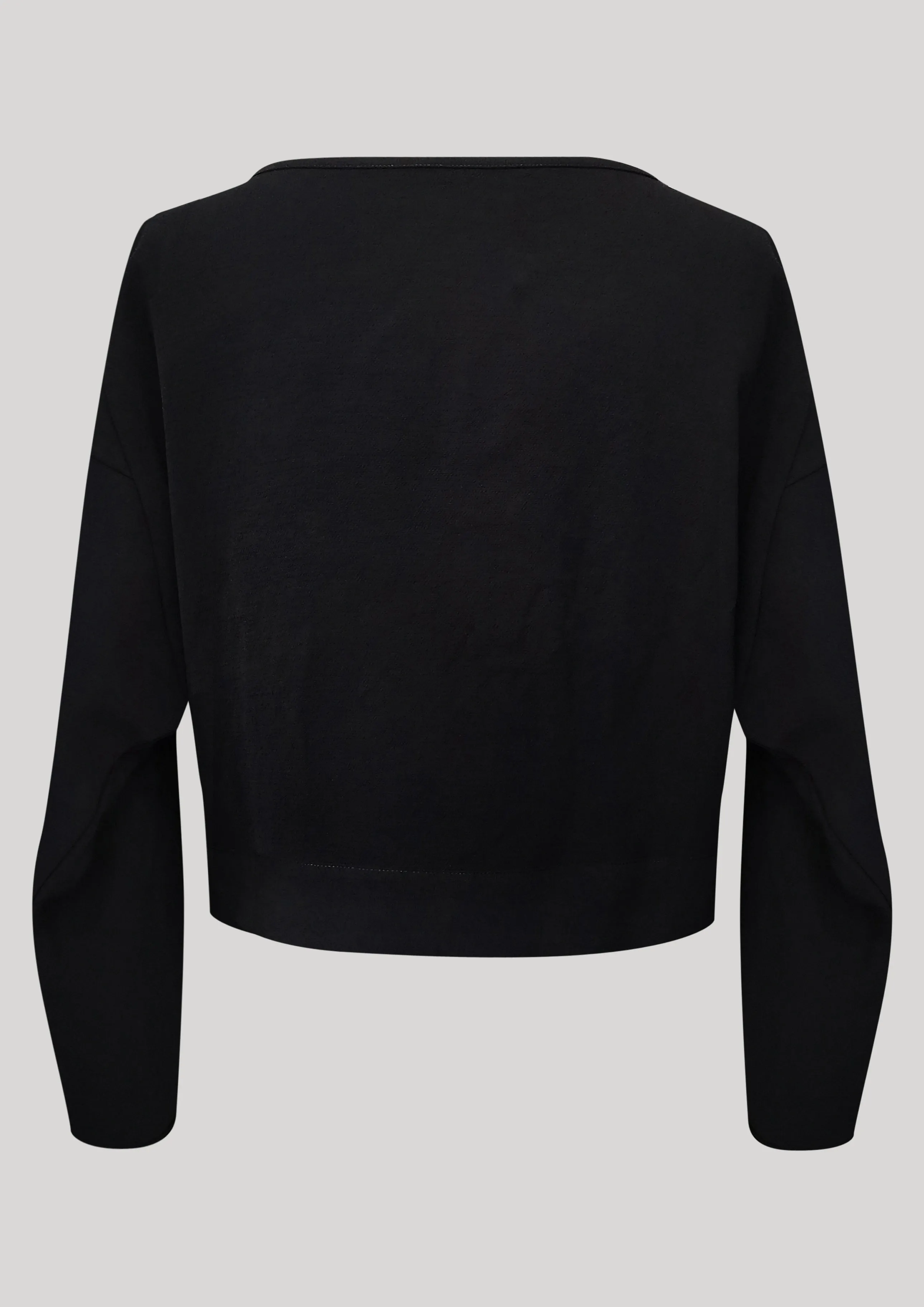 TOP LONG SLEEVES BLACK PLAIN ALL SEASON - VINTAGE CREPE black