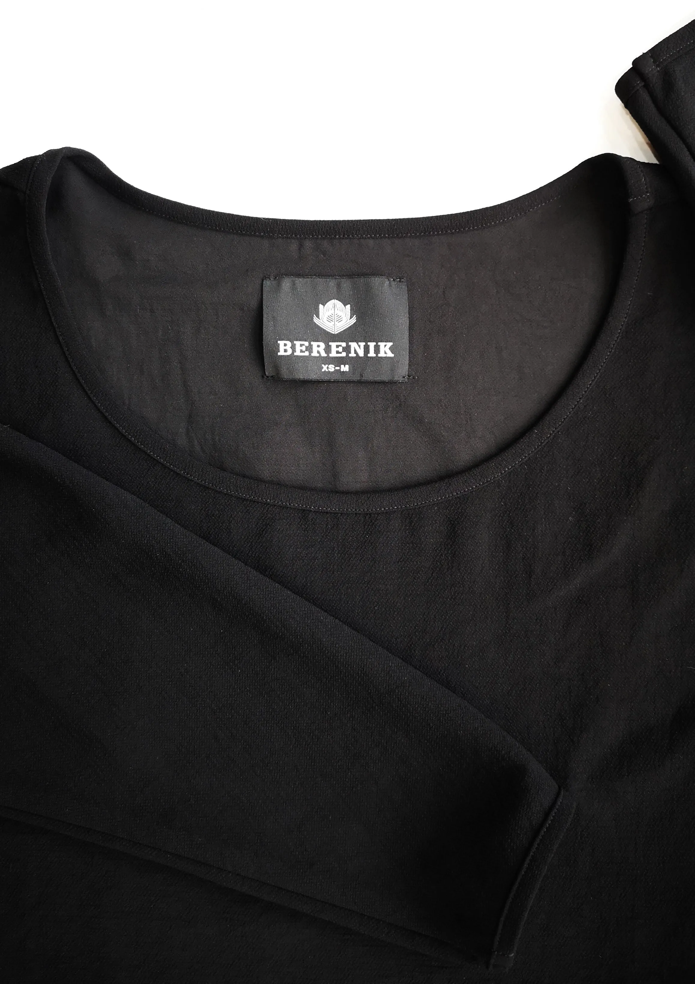 TOP LONG SLEEVES BLACK PLAIN ALL SEASON - VINTAGE CREPE black