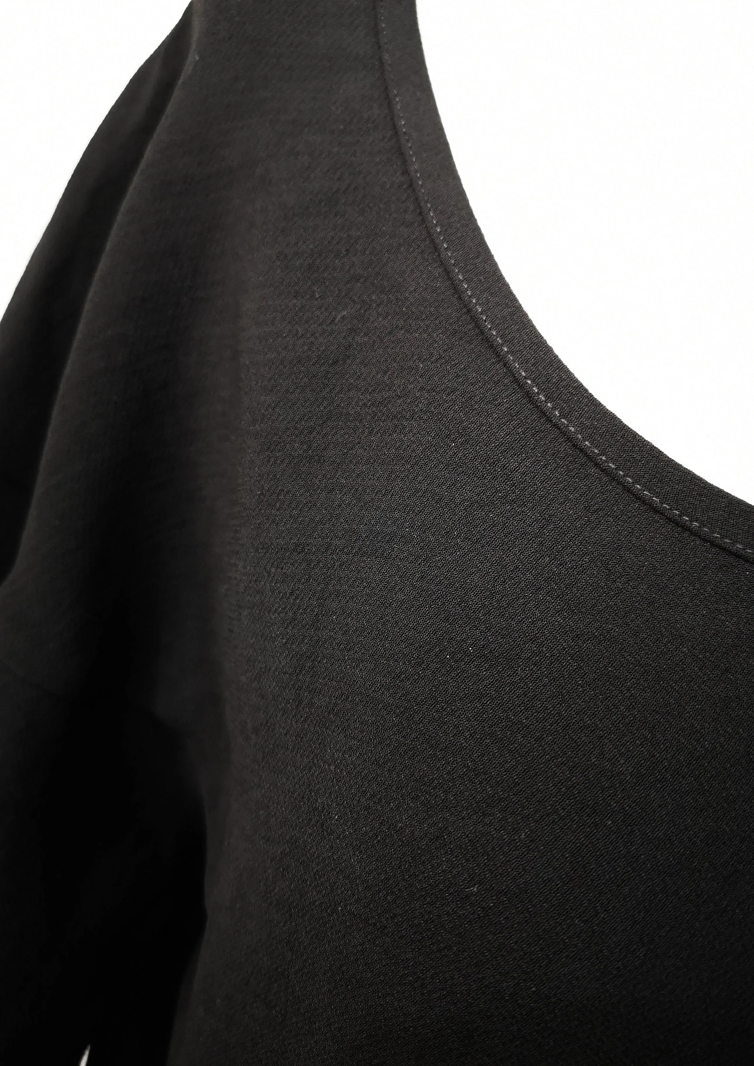 TOP LONG SLEEVES BLACK PLAIN ALL SEASON - VINTAGE CREPE black