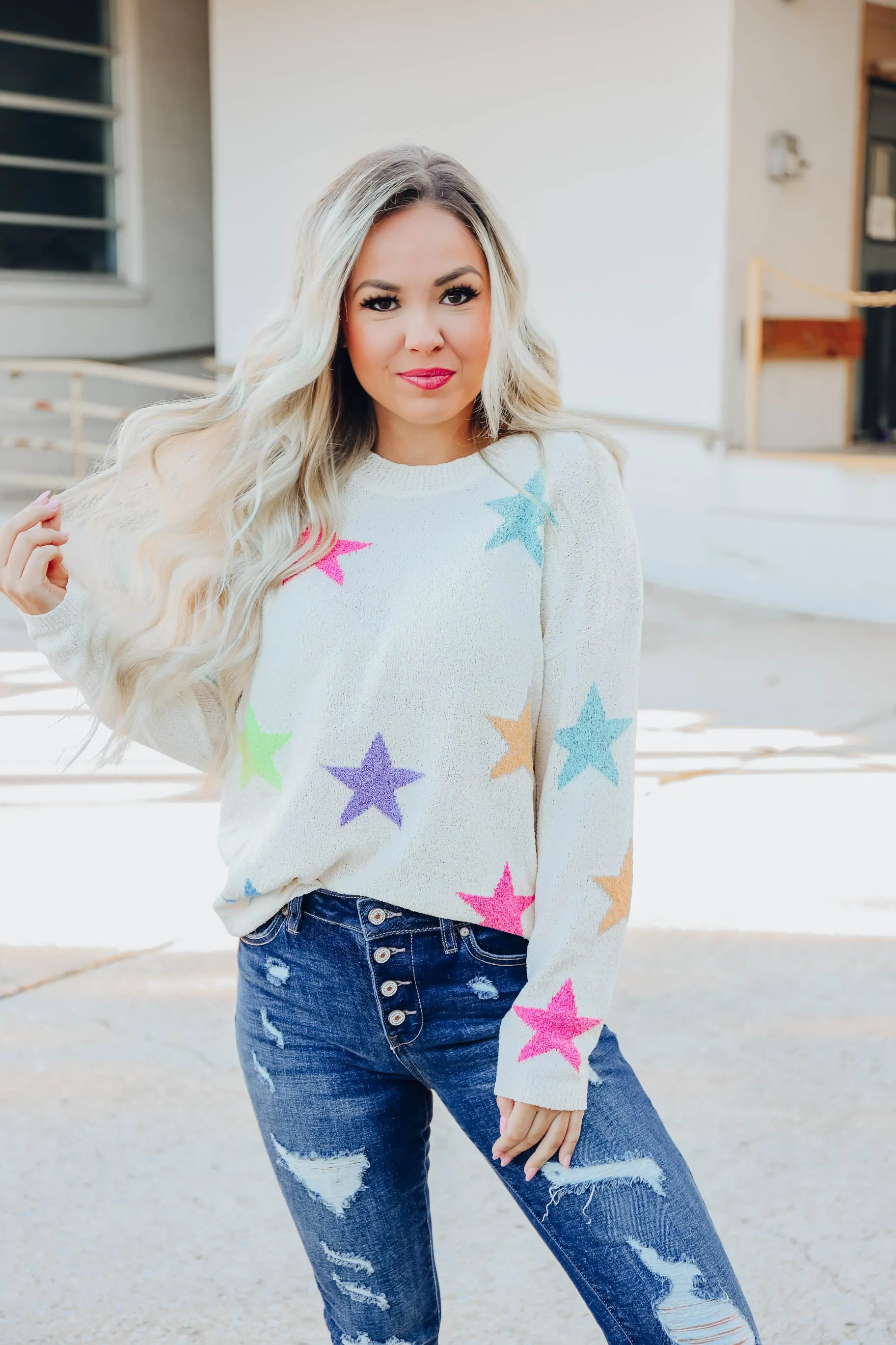 Touch The Stars Pastel Sweater S/M-2X/3X