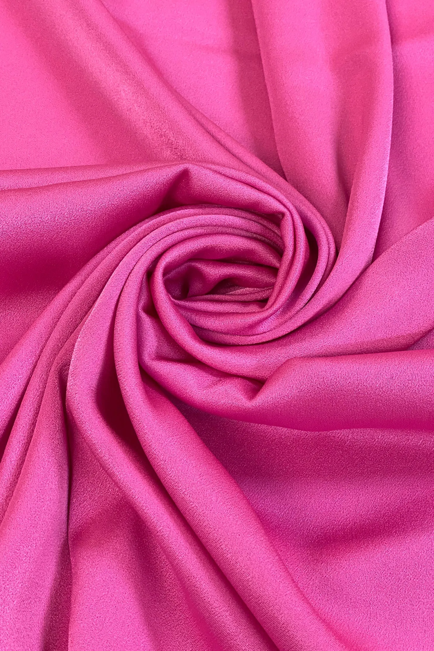 Triacetate Satin Backed Crepe in Hot Pink