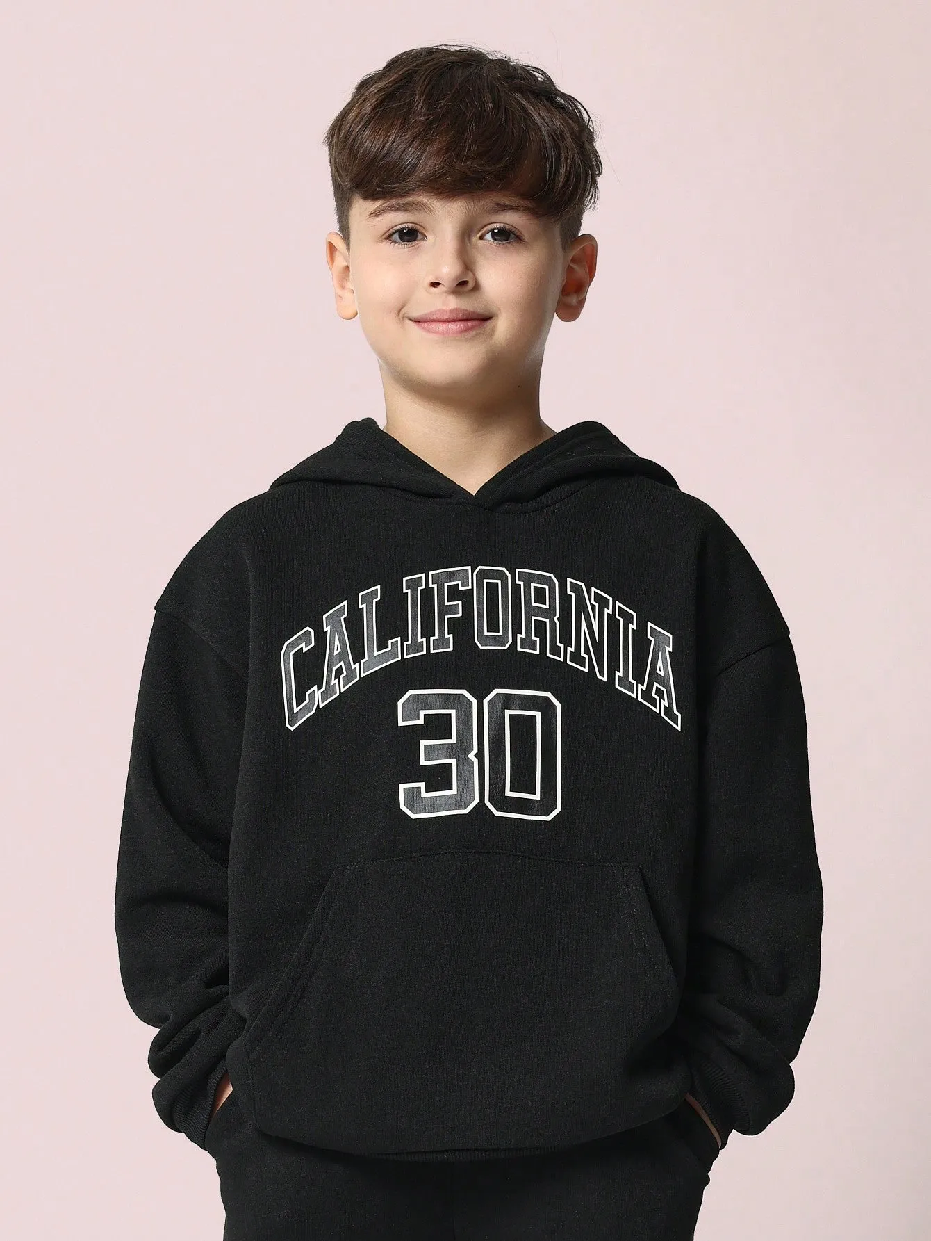 Tween Boys Comfy Overhead Hoodie And Jogger With California Graphic Print 2 Piece Set