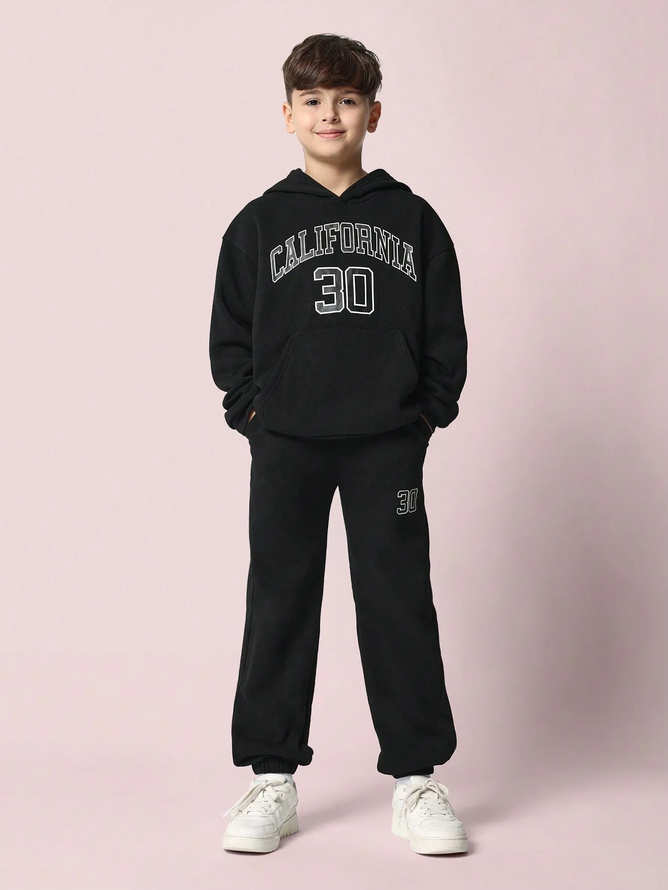 Tween Boys Comfy Overhead Hoodie And Jogger With California Graphic Print 2 Piece Set