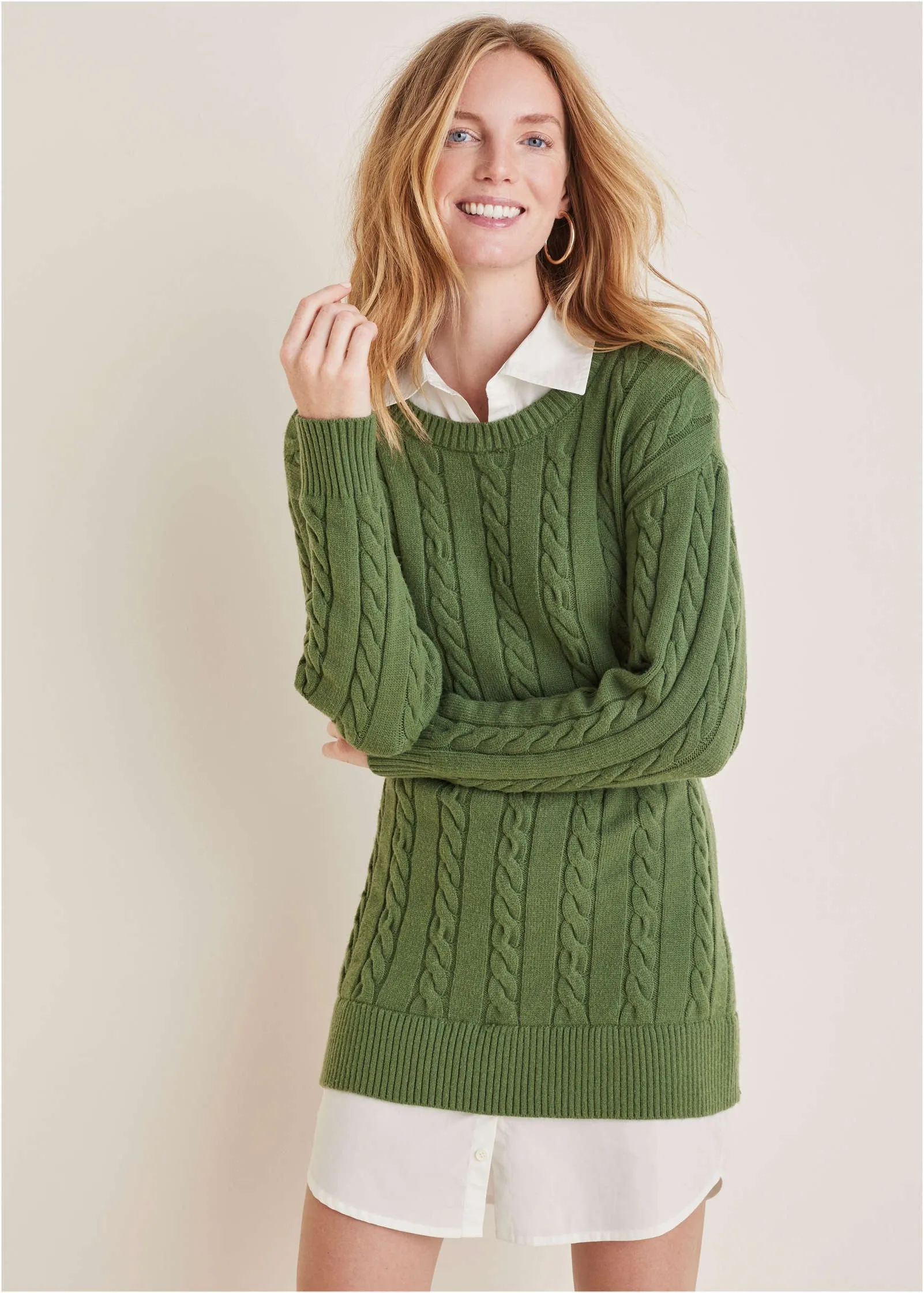 Twofer Sweater Dress - Bronze Green