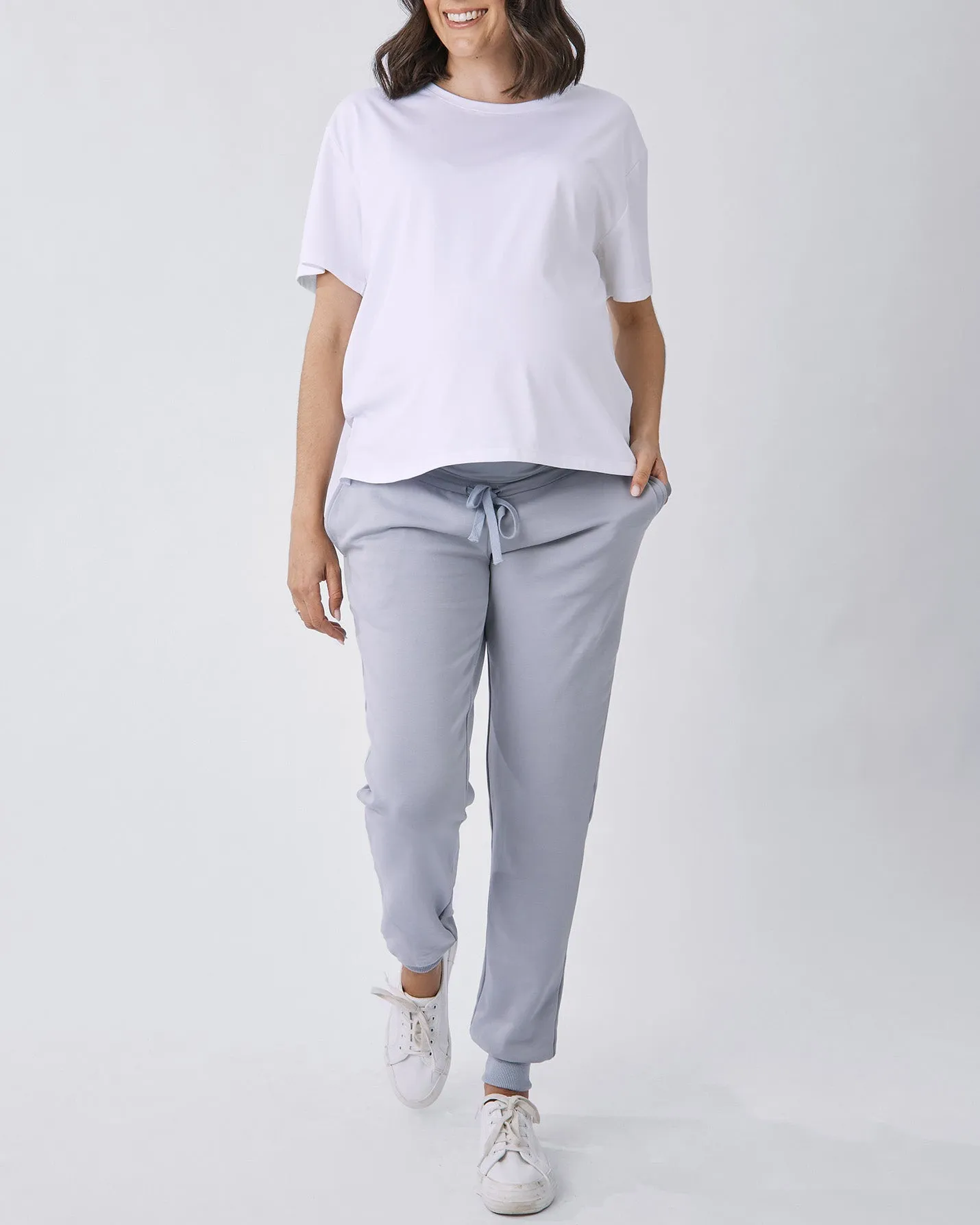 Ultimate Comfort Maternity Sweatpants in Baby Blue