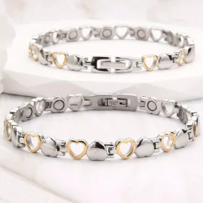 Ultra Strength Magnetic Stainless Steel Adjustable Bracelet for Women - Elegant Jewelry Gift with Silver and Gold Plating - Durable, Water Resistant, and Hypoallergenic Accessory