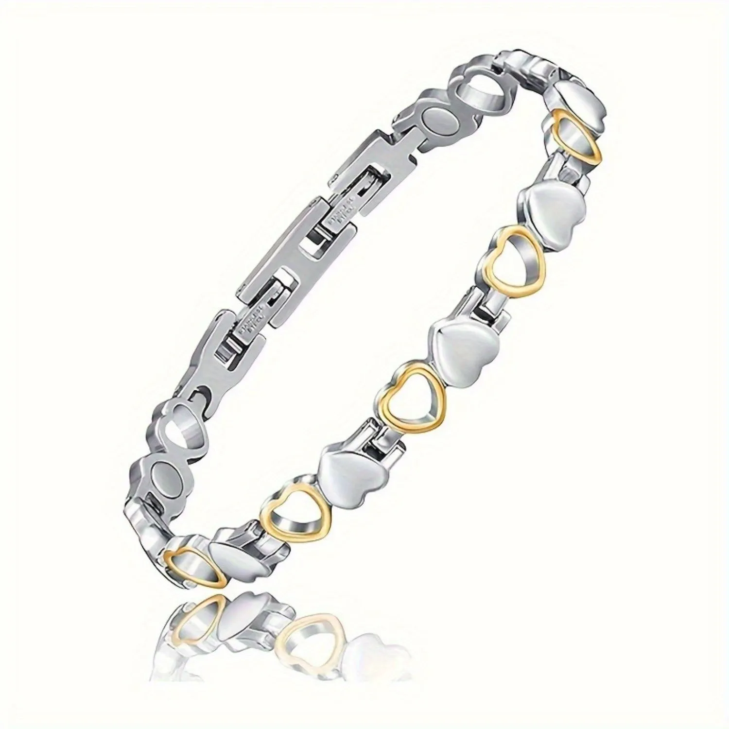 Ultra Strength Magnetic Stainless Steel Adjustable Bracelet for Women - Elegant Jewelry Gift with Silver and Gold Plating - Durable, Water Resistant, and Hypoallergenic Accessory