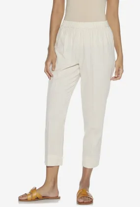 Utsa Off-White Slim Fit Ethnic Pants