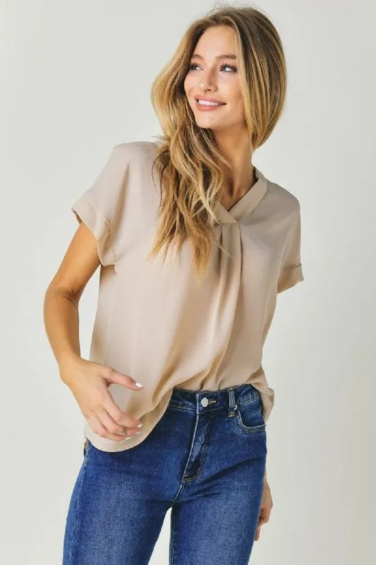 V-Neck Dolman Sleeve Solid Basic Top