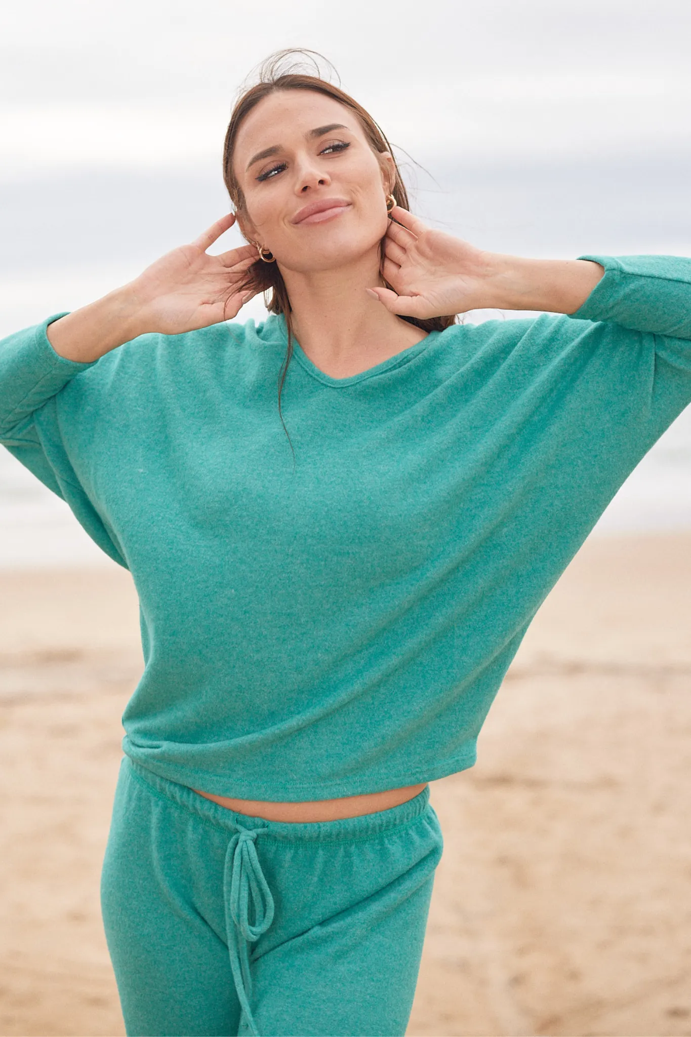 V Neck Sweater Teal