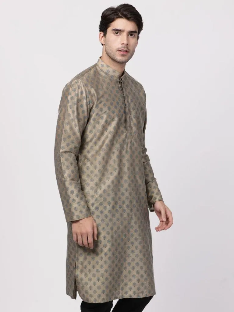 VASTRAMAY Men's Copper Cotton Blend Kurta