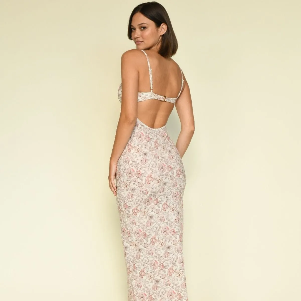 Venecia Floral Petal Long Slip Dress