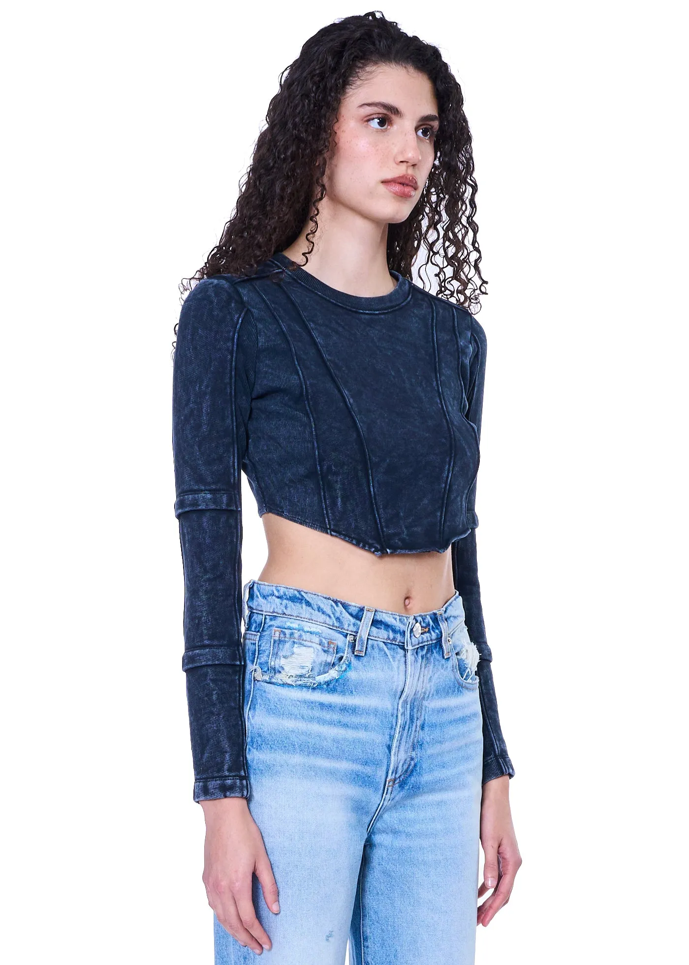 VIAVIA Moto Blocked Crop Top