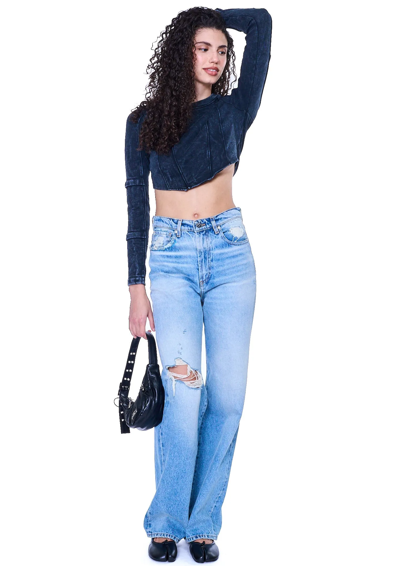 VIAVIA Moto Blocked Crop Top