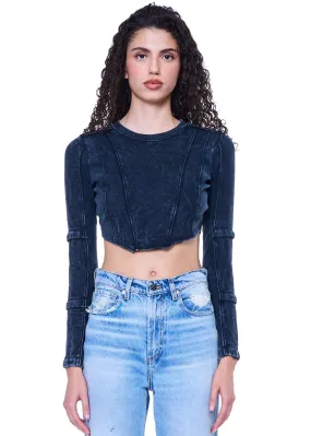 VIAVIA Moto Blocked Crop Top