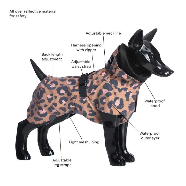 Visibility Dog Raincoat Lite Leopard