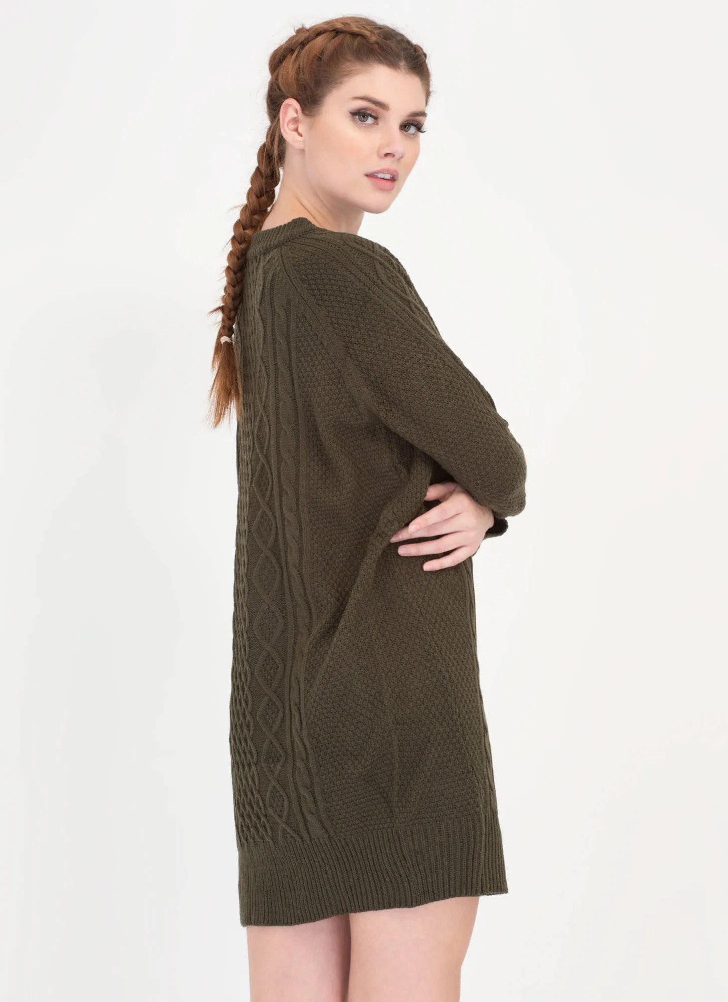 Warmest Regards Cable Knit Sweater Dress