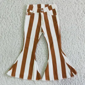 White Brown  Stripe Denim pants jeans