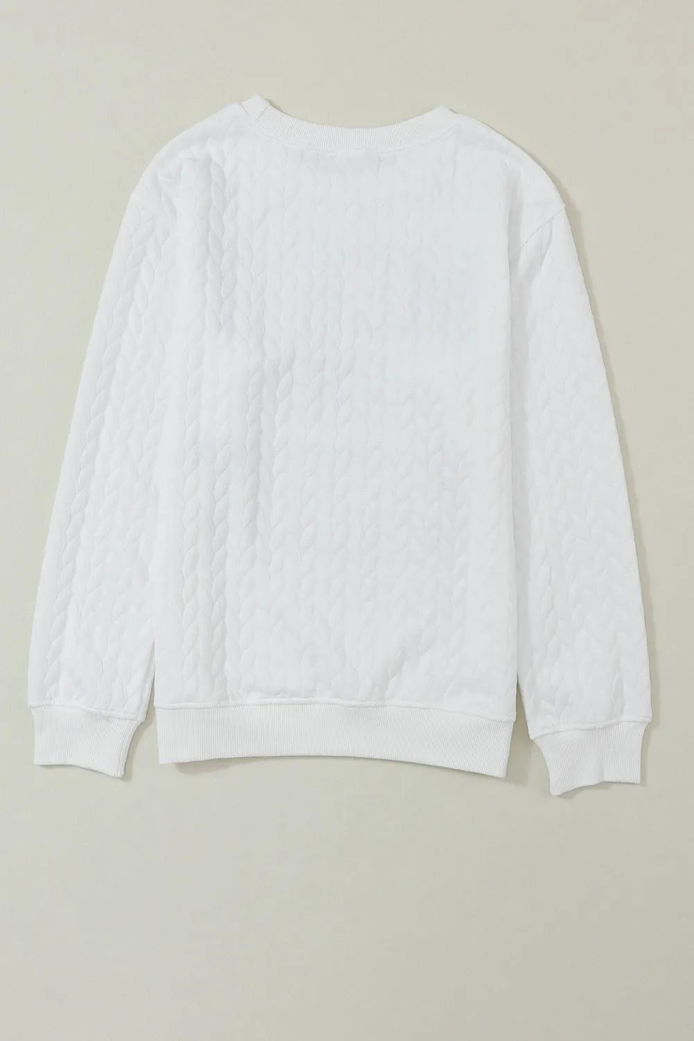 White Merry and Bright Quilted Sweatshirt