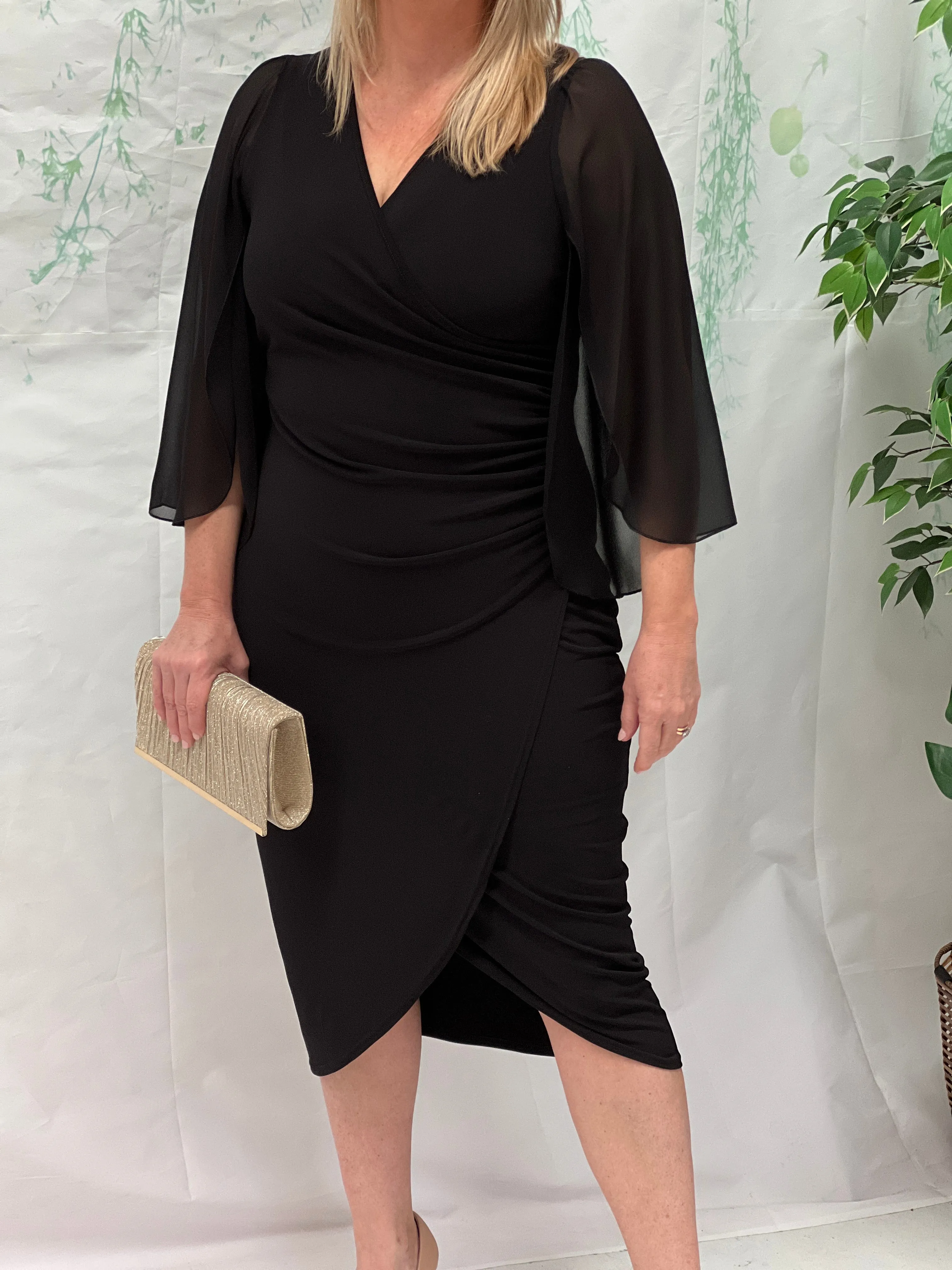 Winfred Black Stretch Evening Dress