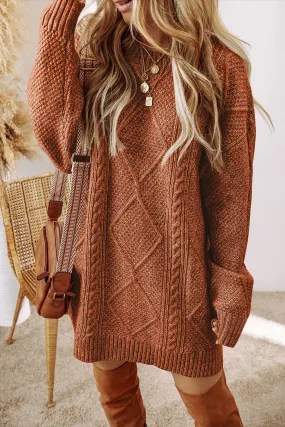 Winter Snuggles Sweater Dress Coffee