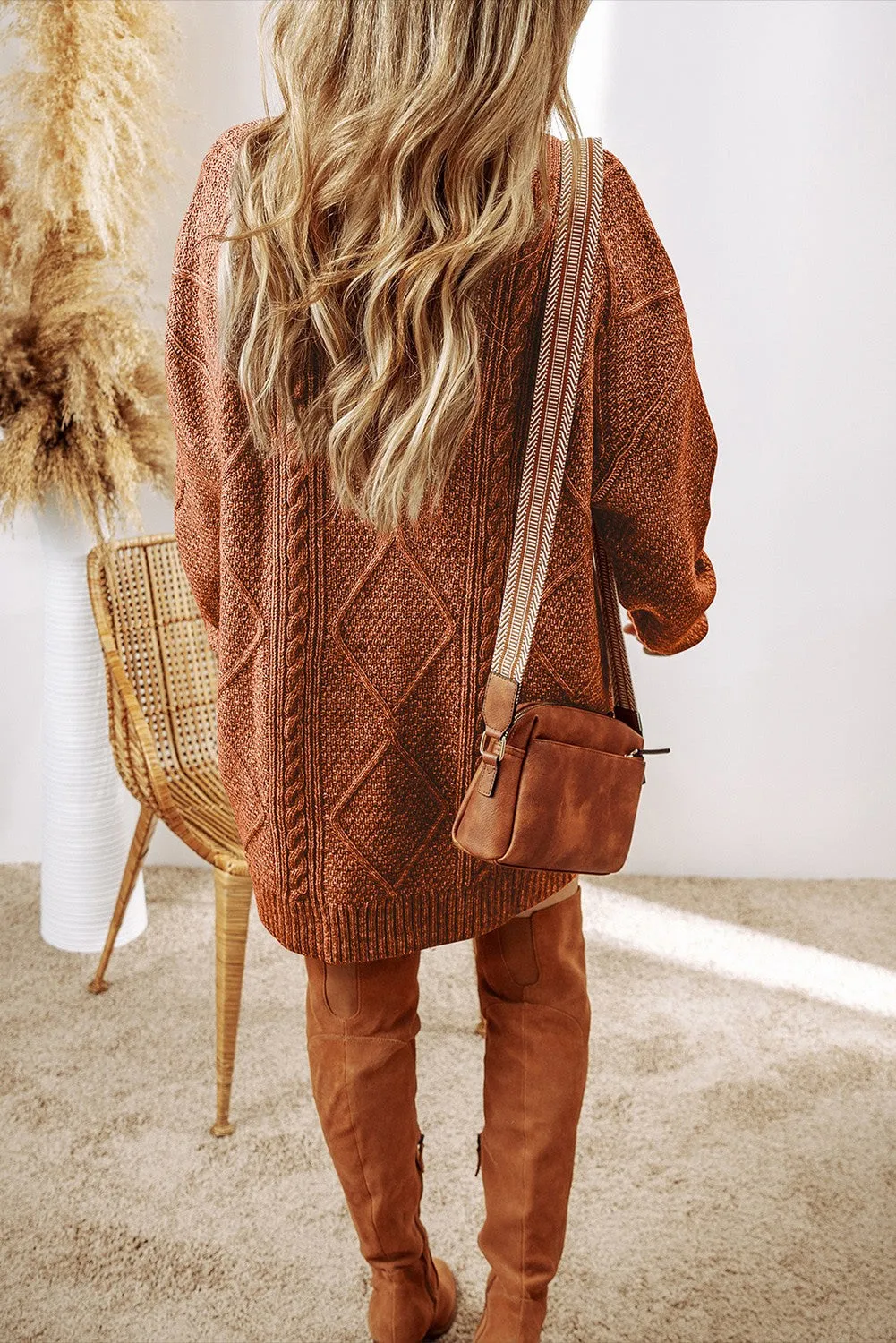 Winter Snuggles Sweater Dress Coffee