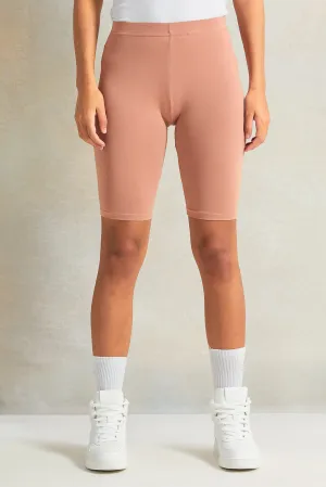 Women Pink Biker Short