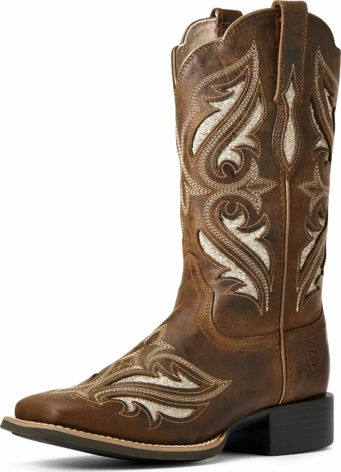 Women's Ariat Round Up Bliss Sassy Brown Wide Sq Toe 10034056