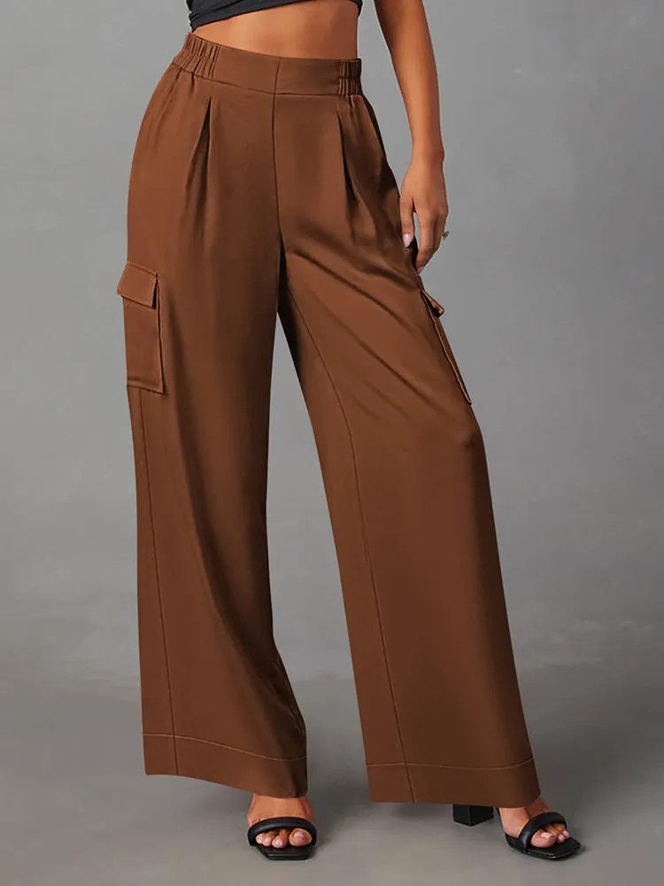 Women's Baggy Cargo Pants Casual Wide Leg with Pockets