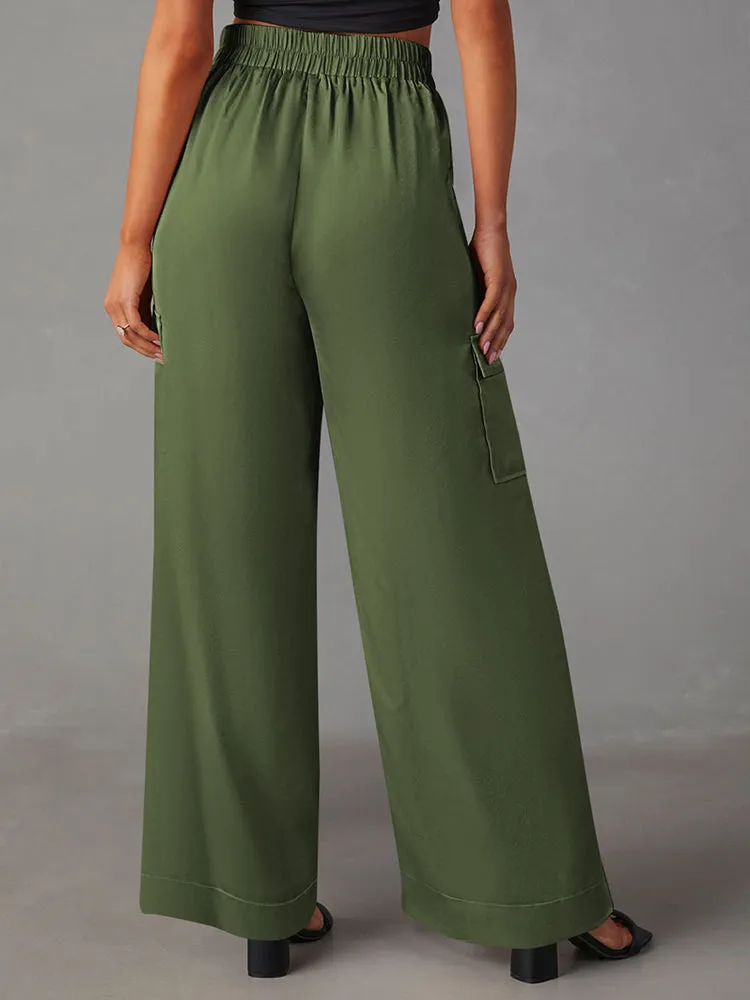 Women's Baggy Cargo Pants Casual Wide Leg with Pockets