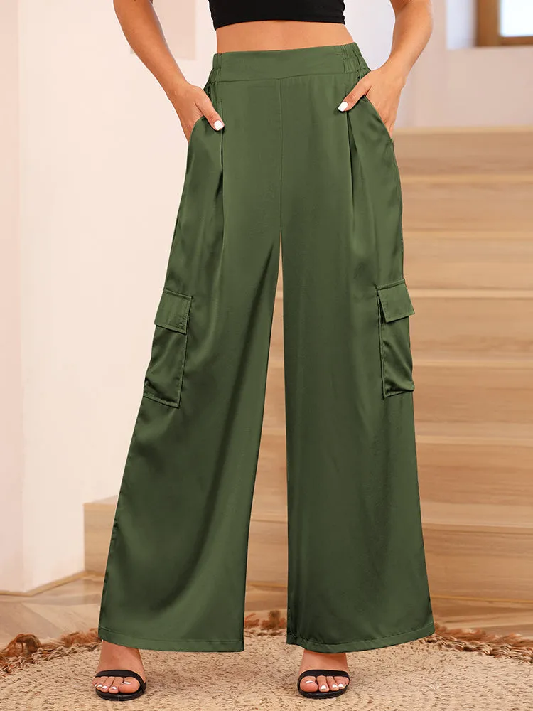 Women's Baggy Cargo Pants Casual Wide Leg with Pockets