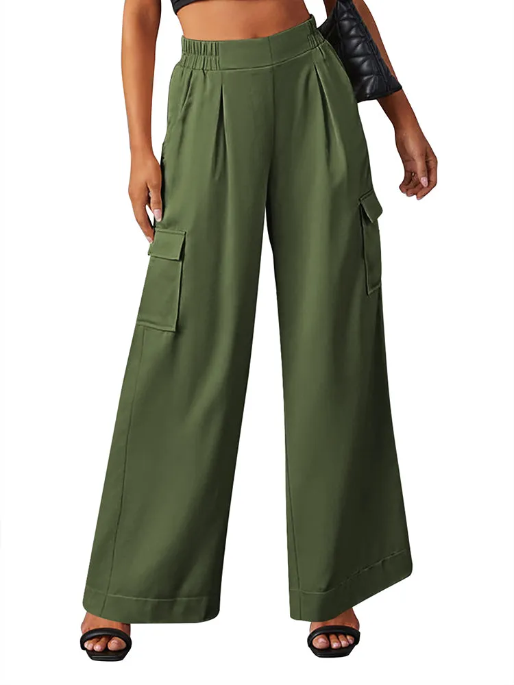 Women's Baggy Cargo Pants Casual Wide Leg with Pockets