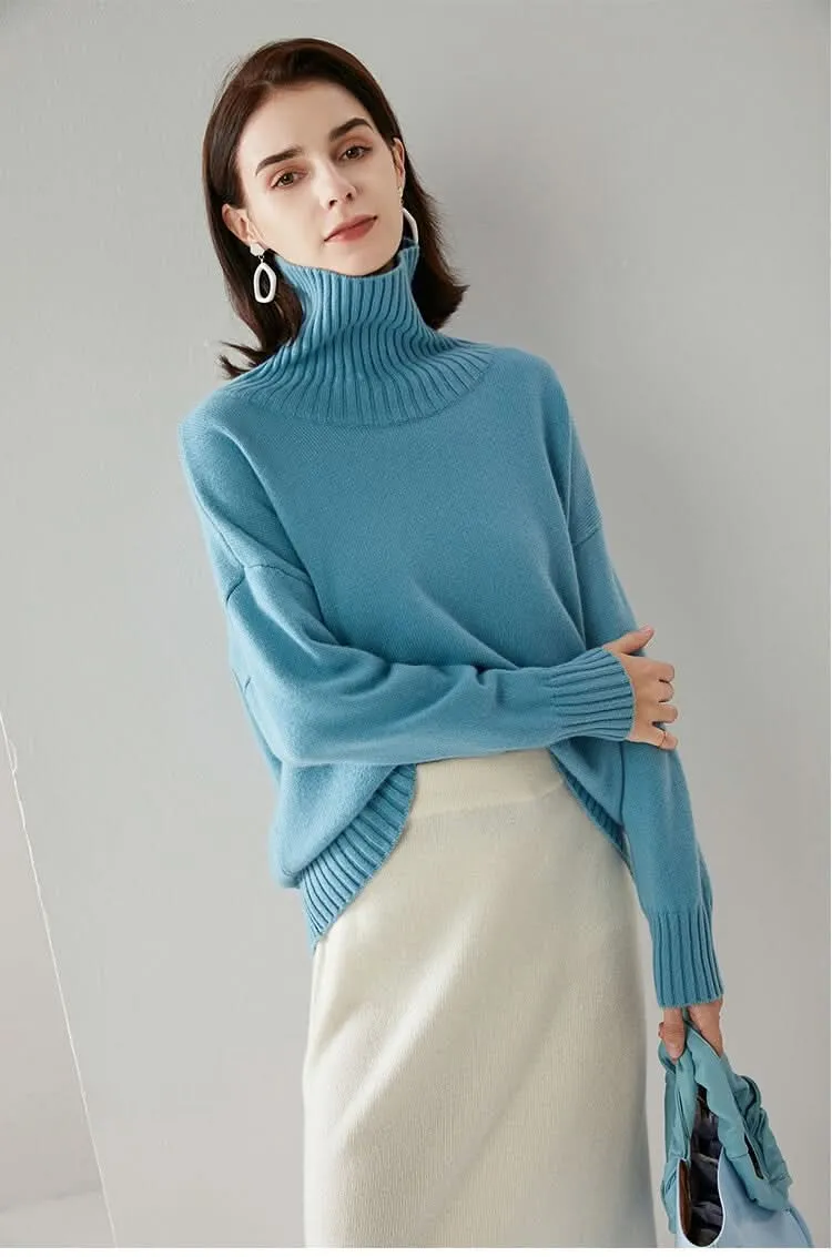 Women's High neck cashmere sweaters