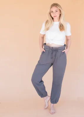 Women’s High Waisted Fashion Sweatpants - Paper Bag Pant